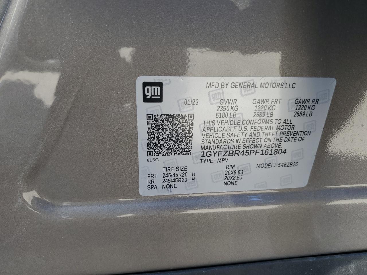 2023 CADILLAC XT4 LUXURY VIN:1GYFZBR45PF161804