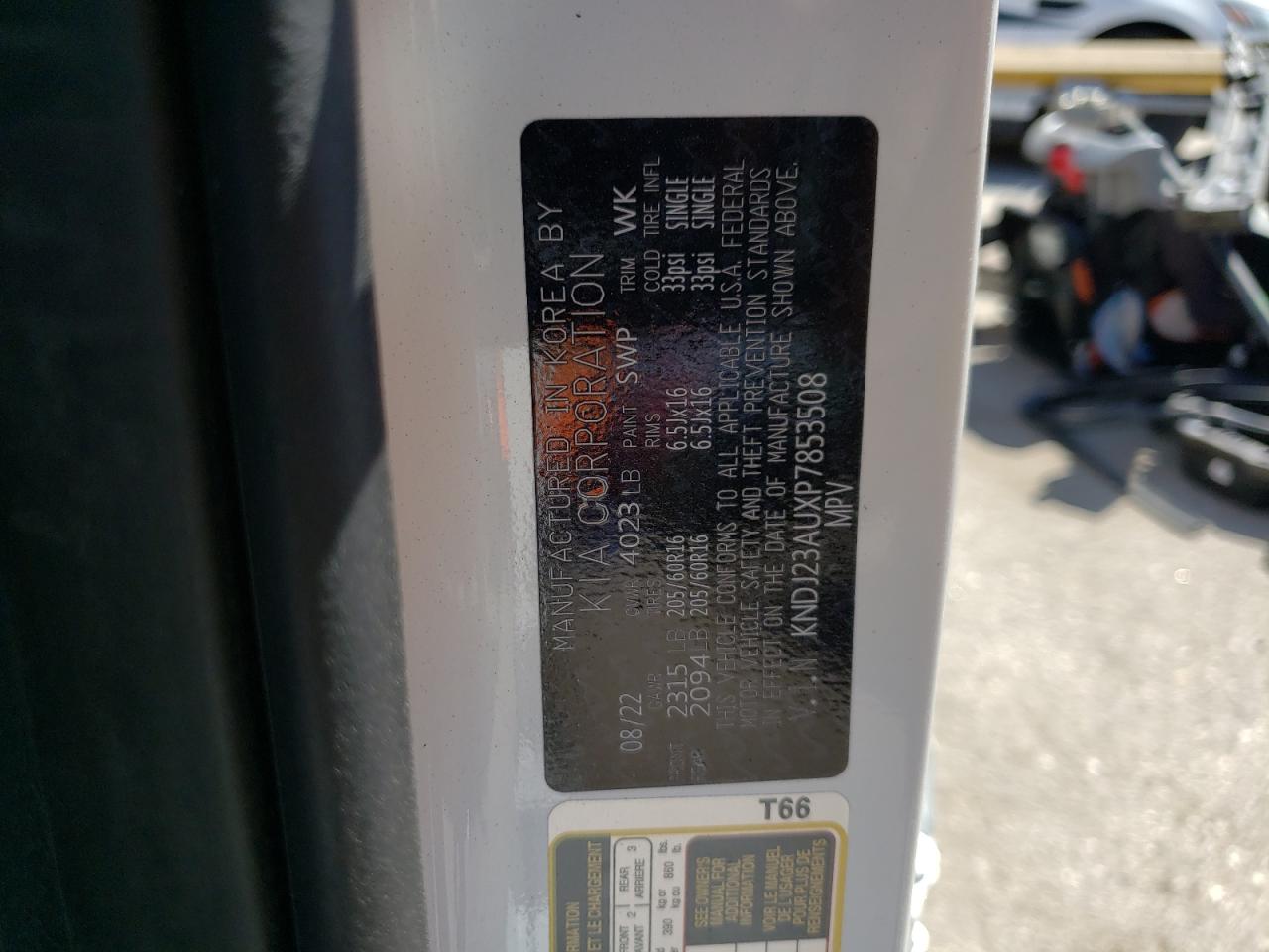 2023 KIA SOUL LX VIN:KNDJ23AUXP7853508