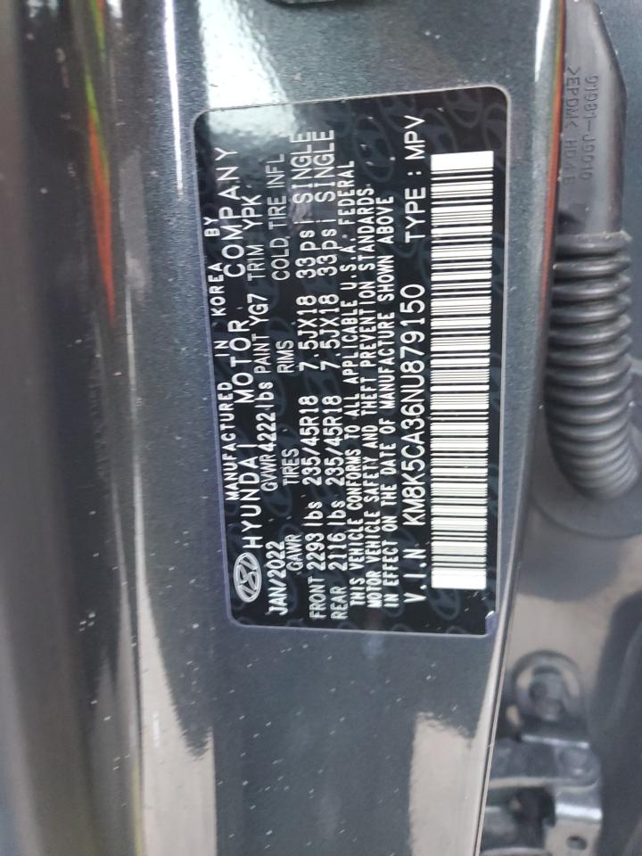 2022 HYUNDAI KONA LIMITED VIN:KM8K5CA36NU879150