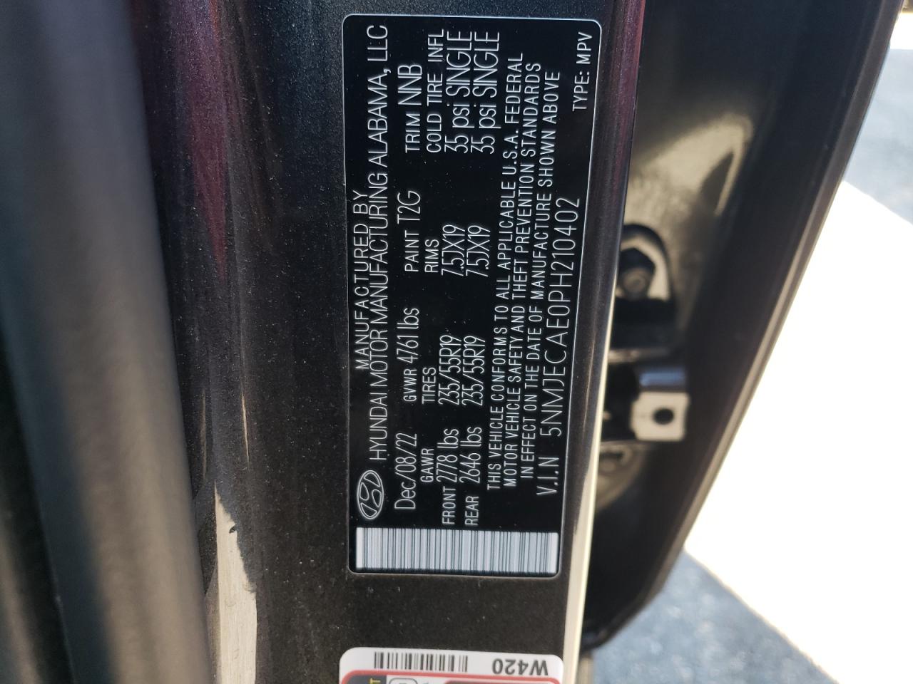 2023 HYUNDAI TUCSON LIMITED VIN:5NMJECAE0PH210402