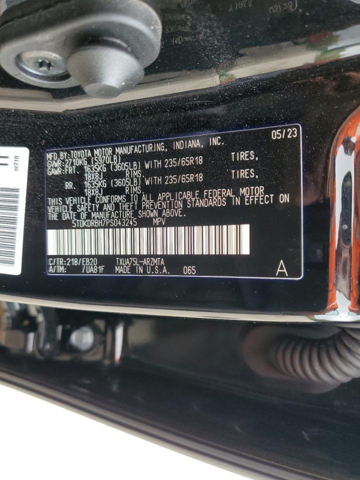 2023 TOYOTA HIGHLANDER L VIN:5TDKDRBH7PS043245