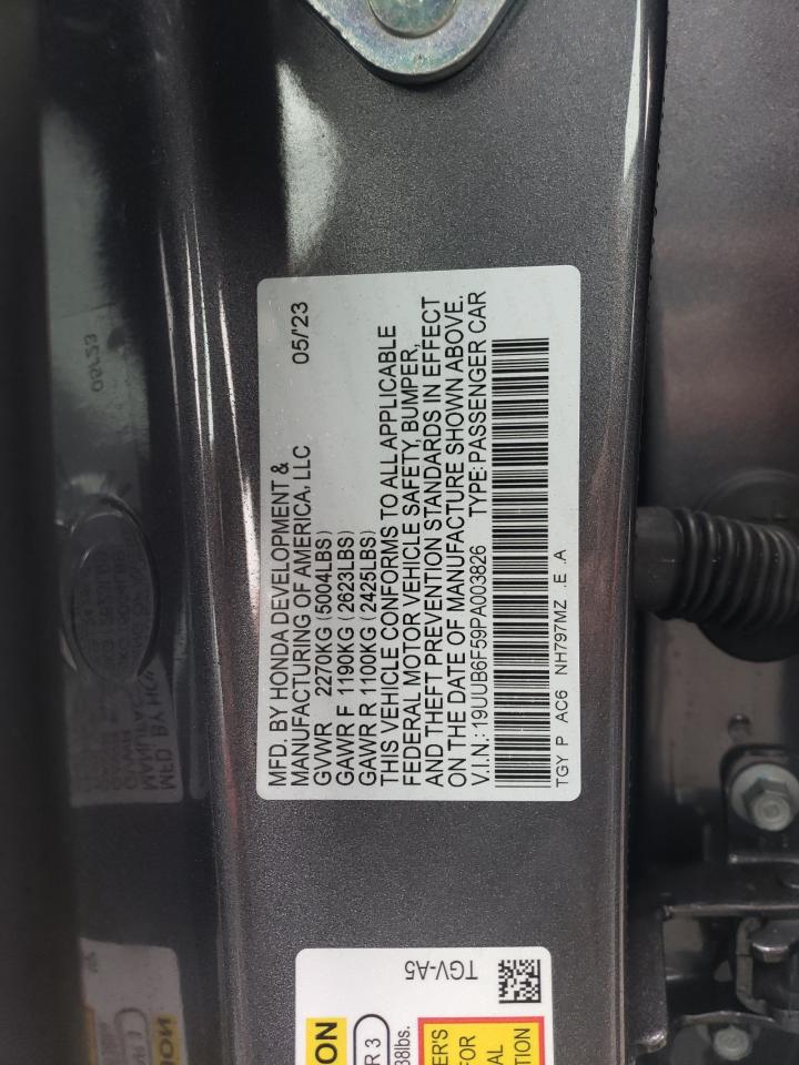 2023 ACURA TLX A-SPEC VIN:19UUB6F59PA003826