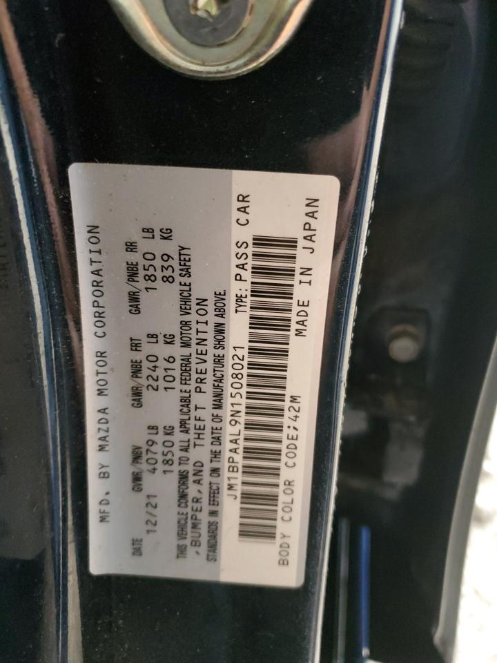 2022 MAZDA 3  VIN:JM1BPAAL9N1508021