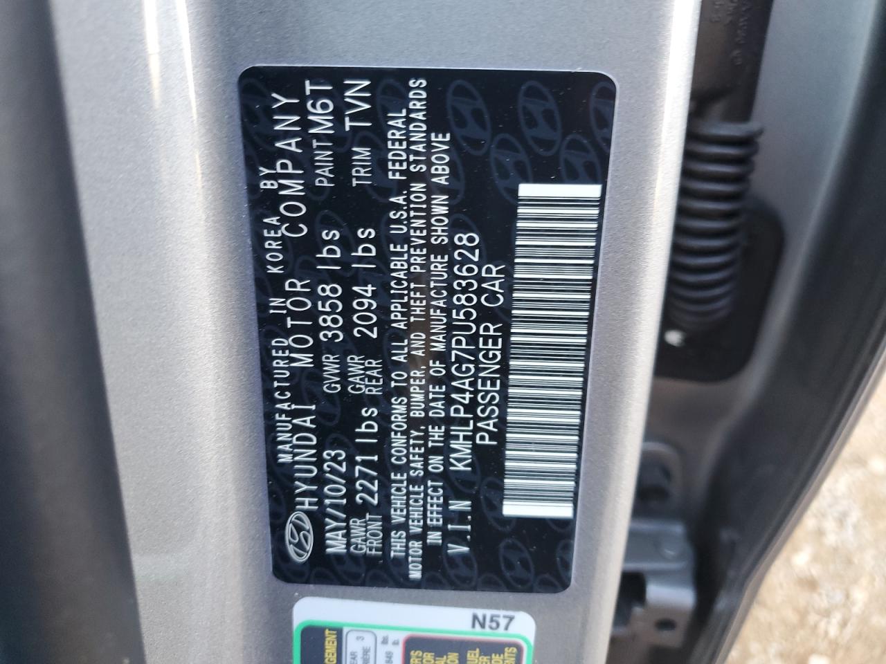 2023 HYUNDAI ELANTRA LIMITED VIN:KMHLP4AG7PU583628