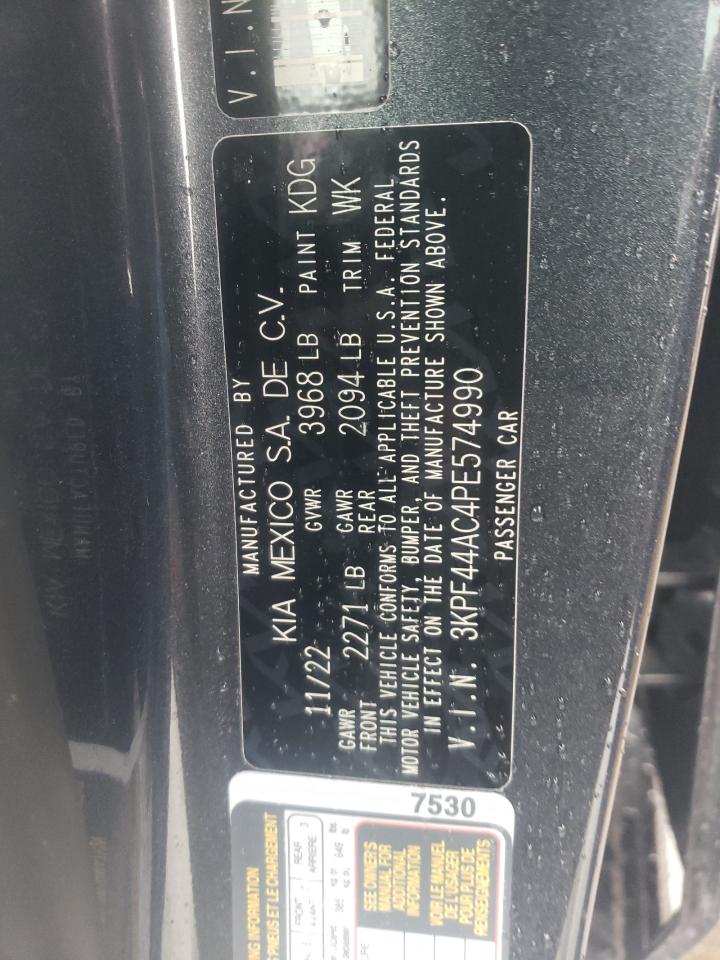 2023 KIA FORTE GT VIN:3KPF44AC4PE574990