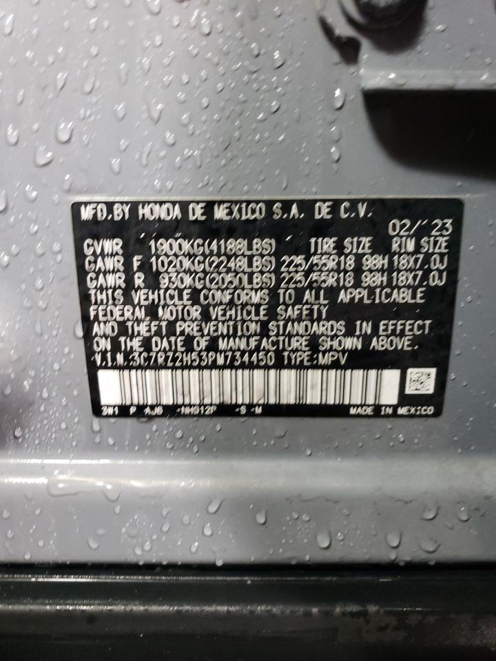 2023 HONDA HR-V SPORT VIN:3CZRZ2H53PM734450