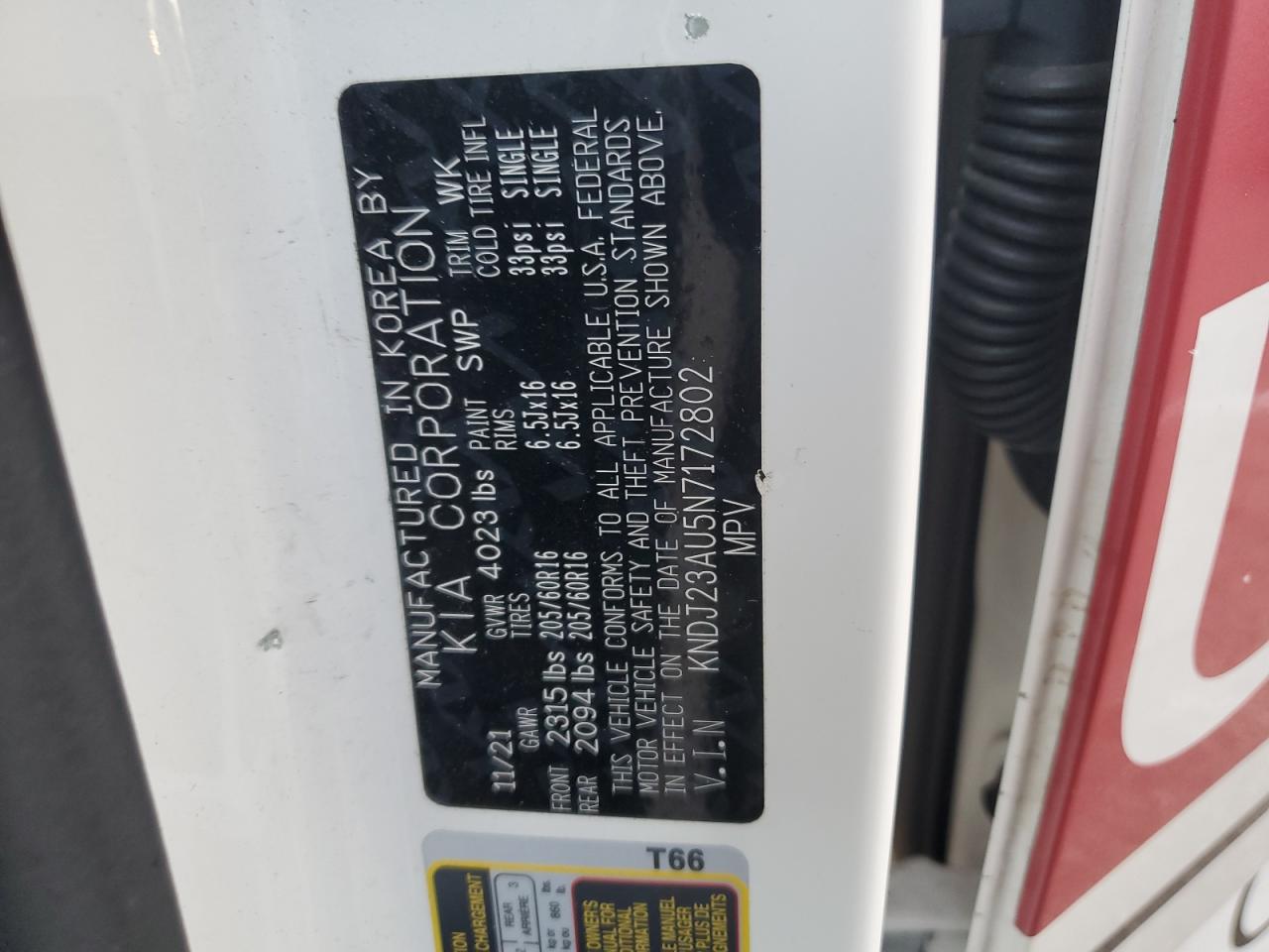 2022 KIA SOUL LX VIN:KNDJ23AU5N7172802