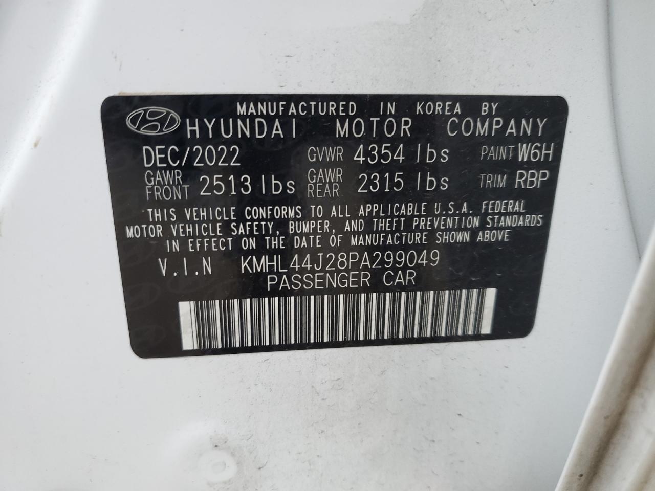 2023 HYUNDAI SONATA SEL PLUS VIN:KMHL44J28PA299049