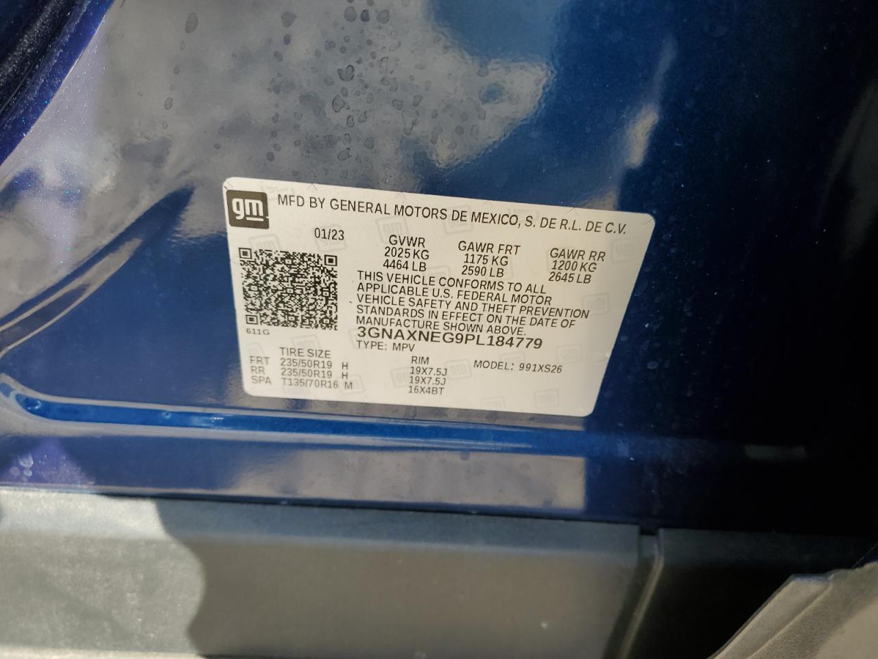 2023 CHEVROLET EQUINOX PREMIER VIN:3GNAXNEG9PL184779