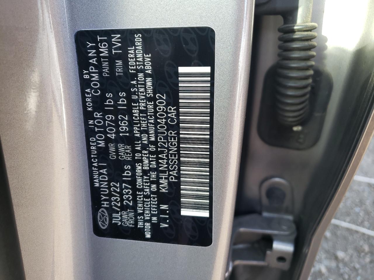 2023 HYUNDAI ELANTRA LIMITED VIN:KMHLN4AJ2PU040902