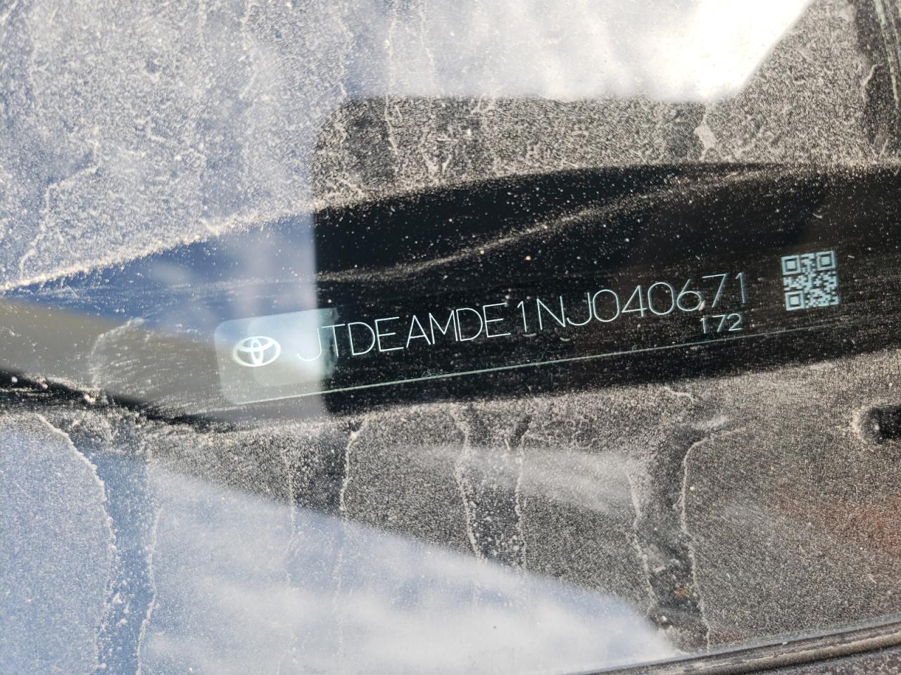 2022 TOYOTA COROLLA LE VIN:JTDEAMDE1NJ040671