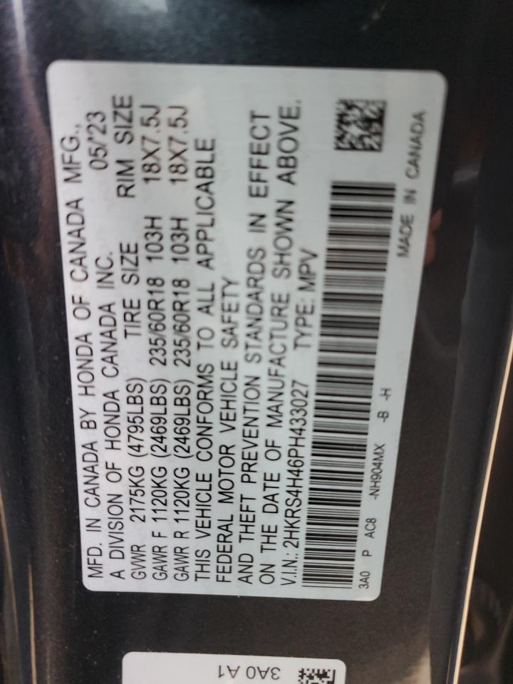 2023 HONDA CR-V EX VIN:2HKRS4H46PH433027