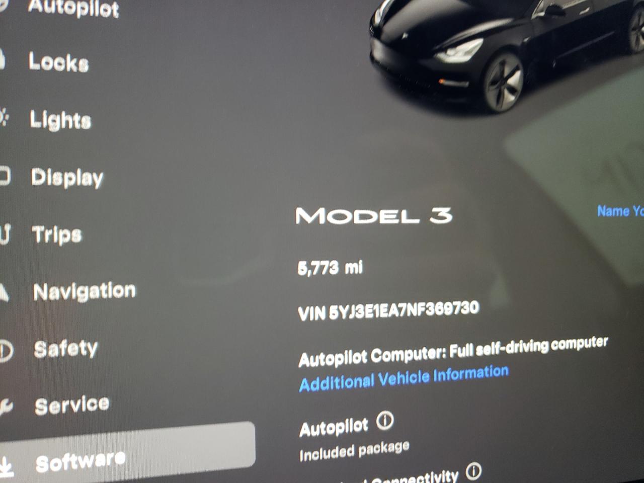 2022 TESLA MODEL 3  VIN:5YJ3E1EA7NF369730