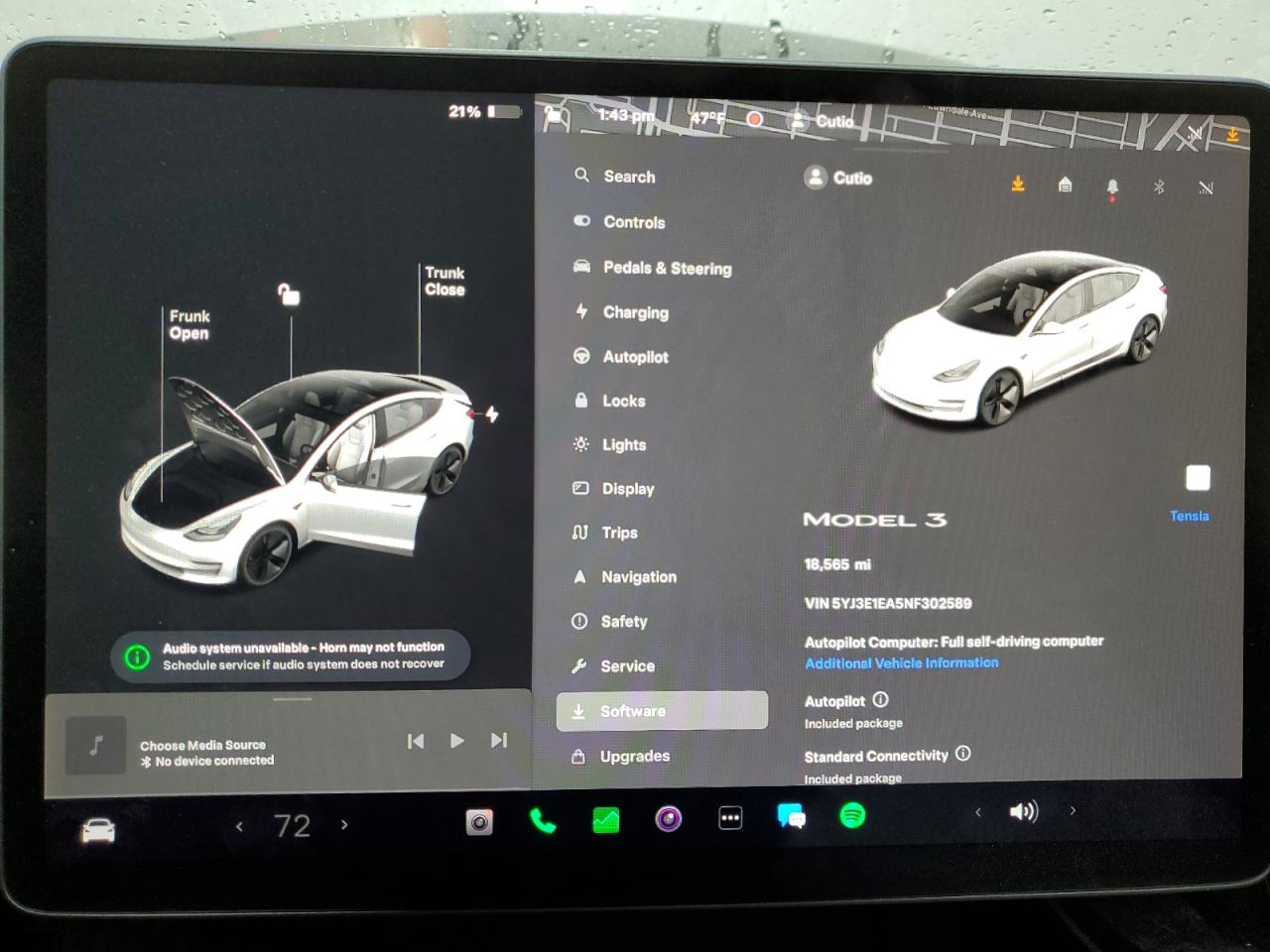 2022 TESLA MODEL 3  VIN:5YJ3E1EA5NF302589