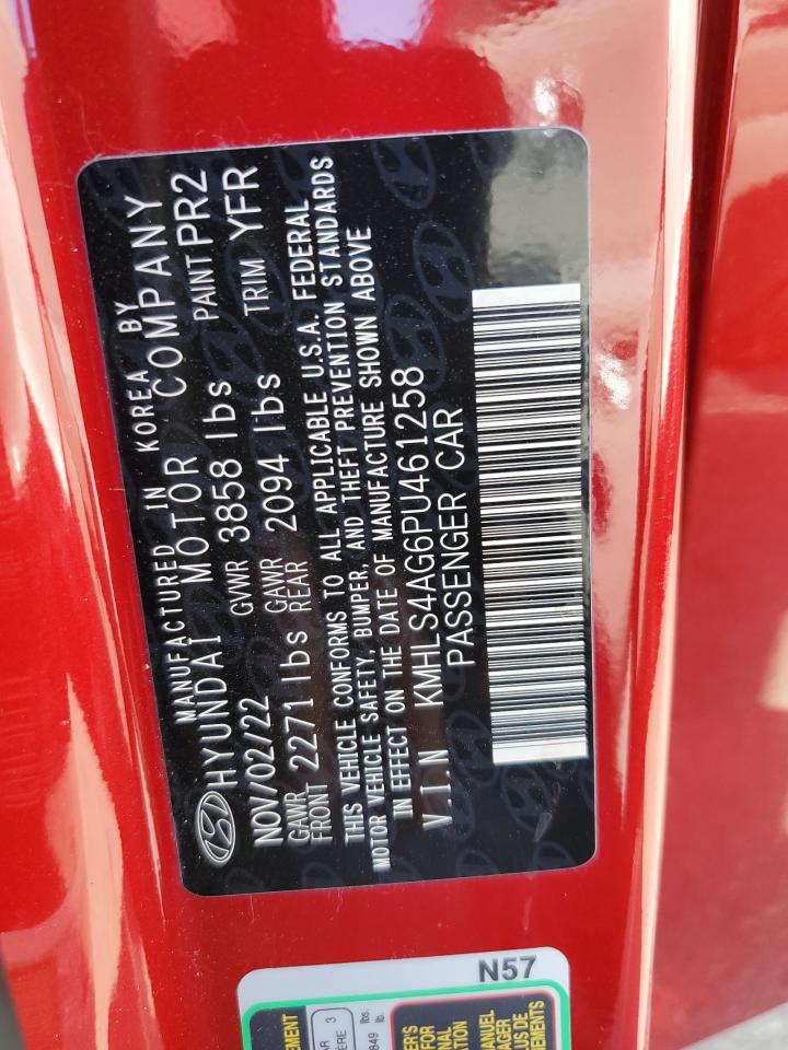 2023 HYUNDAI ELANTRA SEL VIN:KMHLS4AG6PU461258