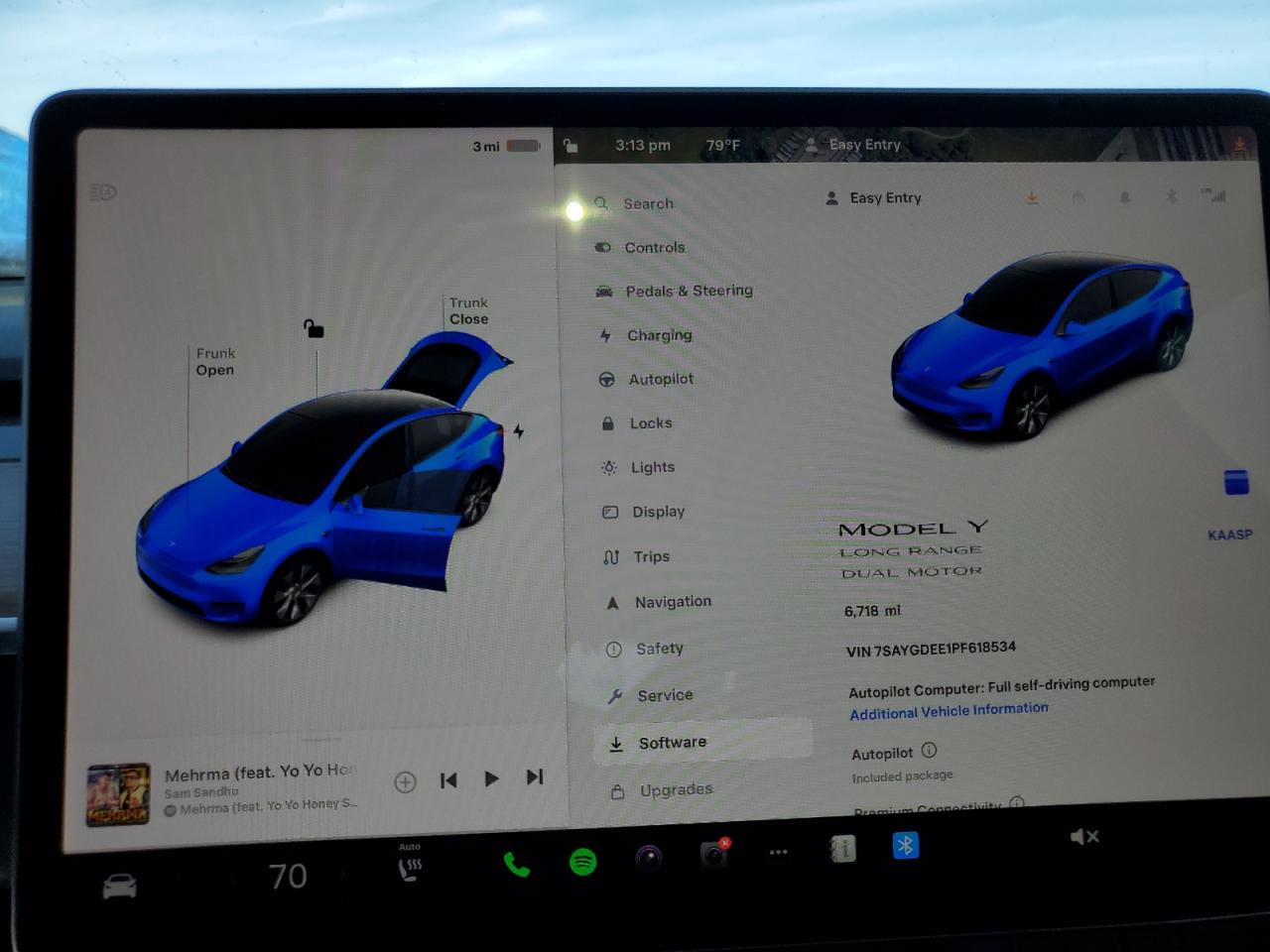 2023 TESLA MODEL Y  VIN:7SAYGDEE1PF618534