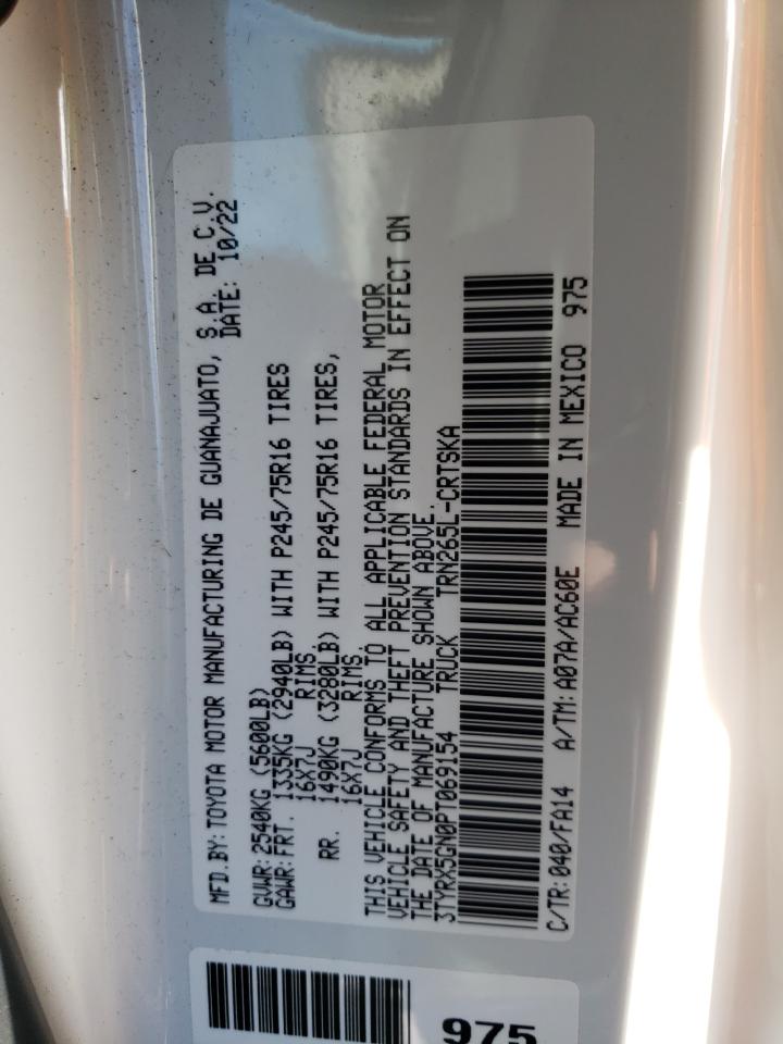 2023 TOYOTA TACOMA ACCESS CAB VIN:3TYRX5GN0PT069154