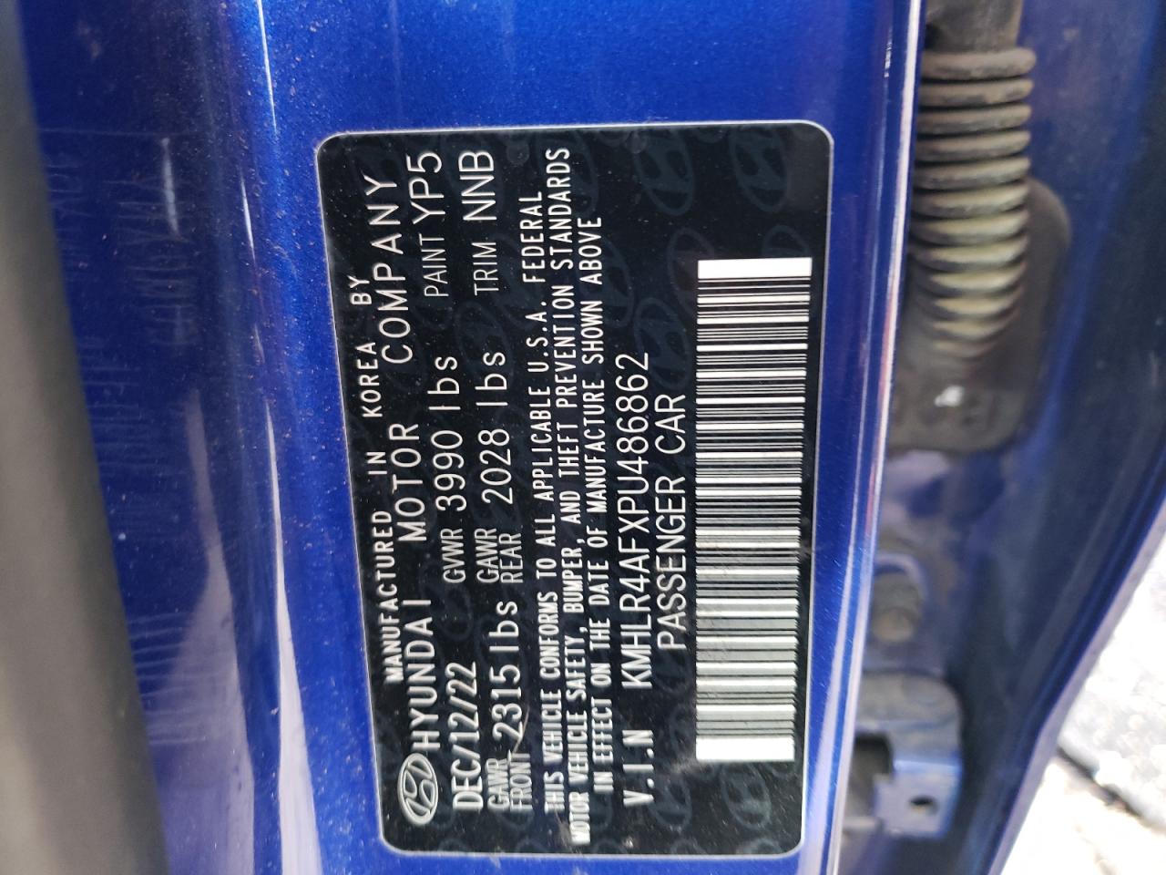 2023 HYUNDAI ELANTRA N LINE VIN:KMHLR4AFXPU486862