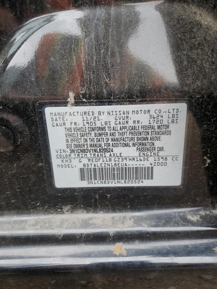 2022 NISSAN VERSA S VIN:3N1CN8DV1NL820524