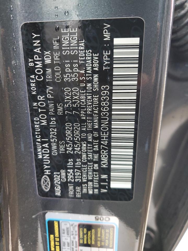 2022 HYUNDAI PALISADE CALLIGRAPHY VIN:KM8R74HE0NU368393