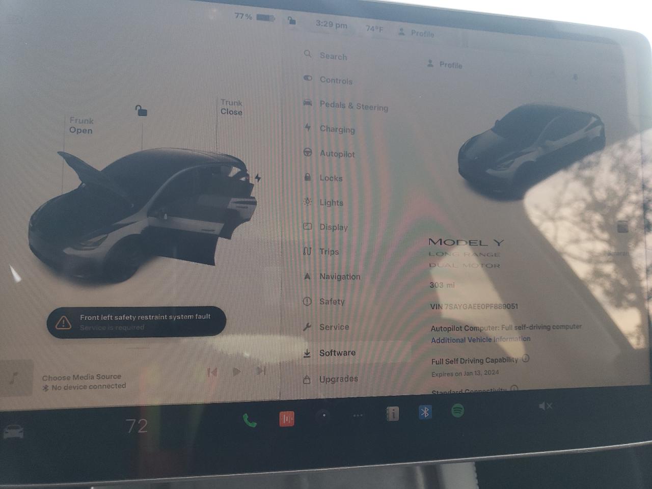 2023 TESLA MODEL Y  VIN:7SAYGAEE0PF889051