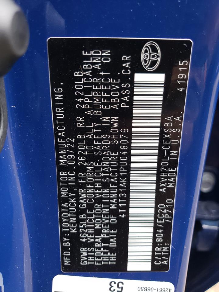 2023 TOYOTA CAMRY SE NIGHT SHADE VIN:4T1T31AK1PU048079