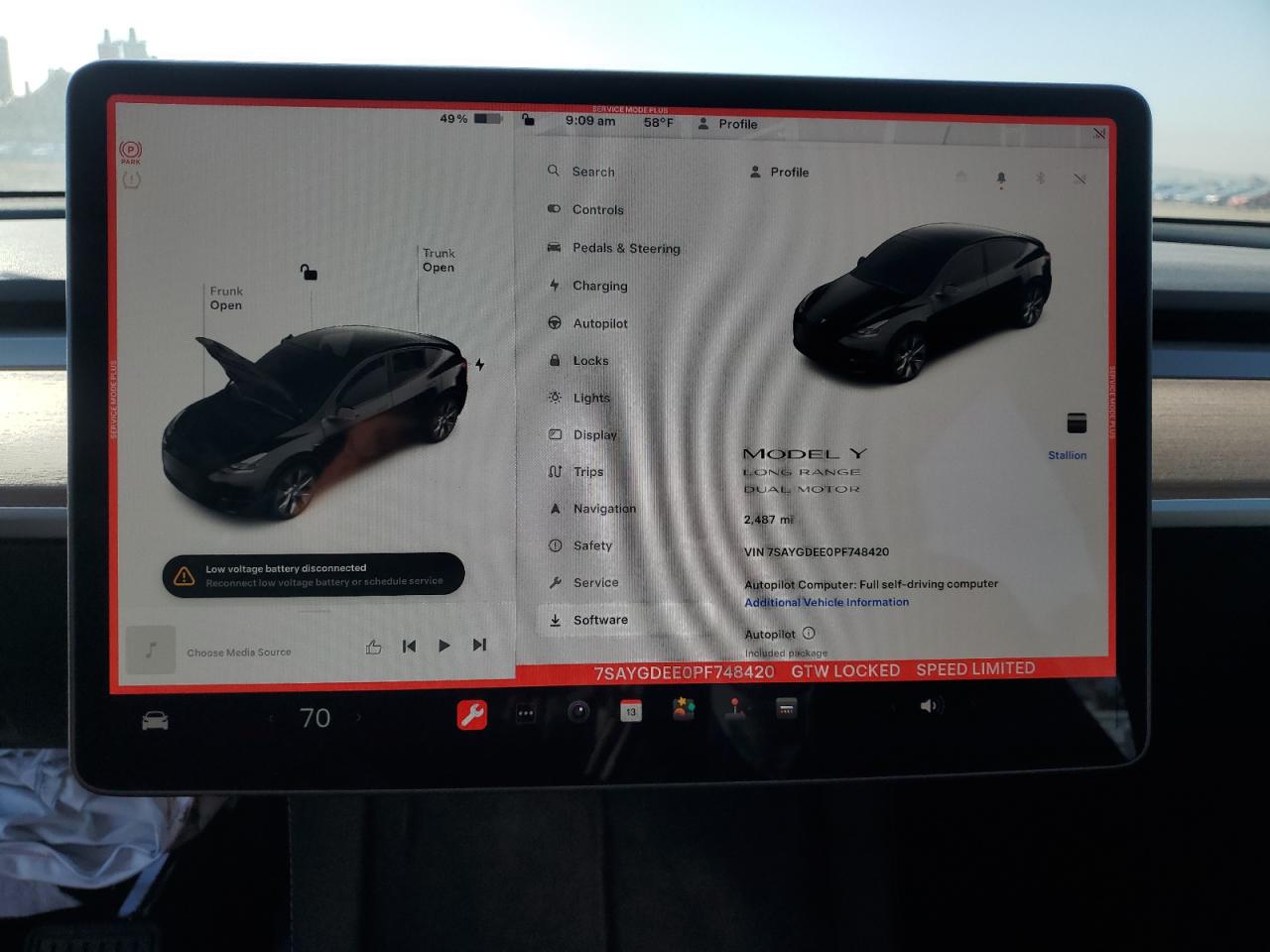 2023 TESLA MODEL Y  VIN:7SAYGDEE0PF748420