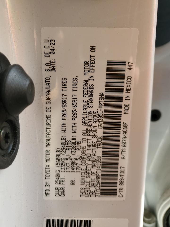 2023 TOYOTA TACOMA DOUBLE CAB VIN:3TYCZ5AN0PT141558