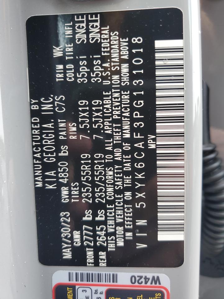 2023 KIA SPORTAGE X LINE VIN:5XYK6CAF3PG131018