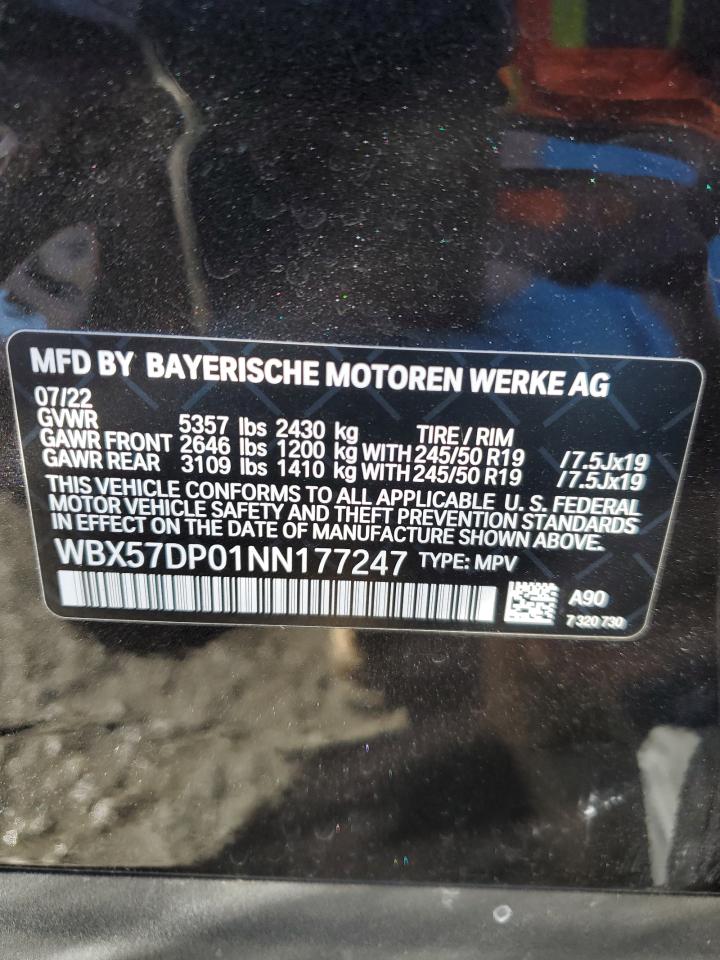 2022 BMW X3 XDRIVE30I VIN:WBX57DP01NN177247