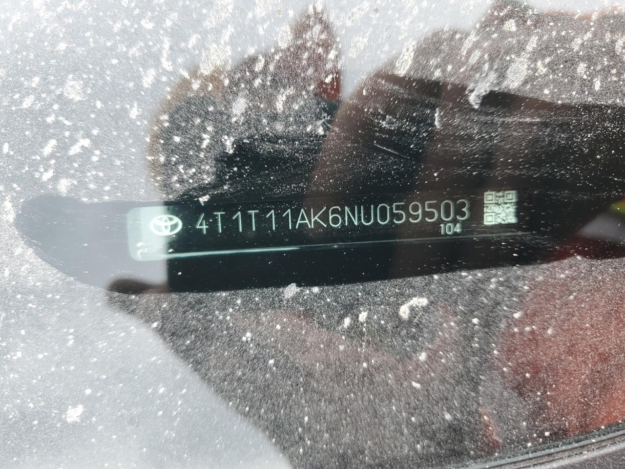 2022 TOYOTA CAMRY SE VIN:4T1T11AK6NU059503