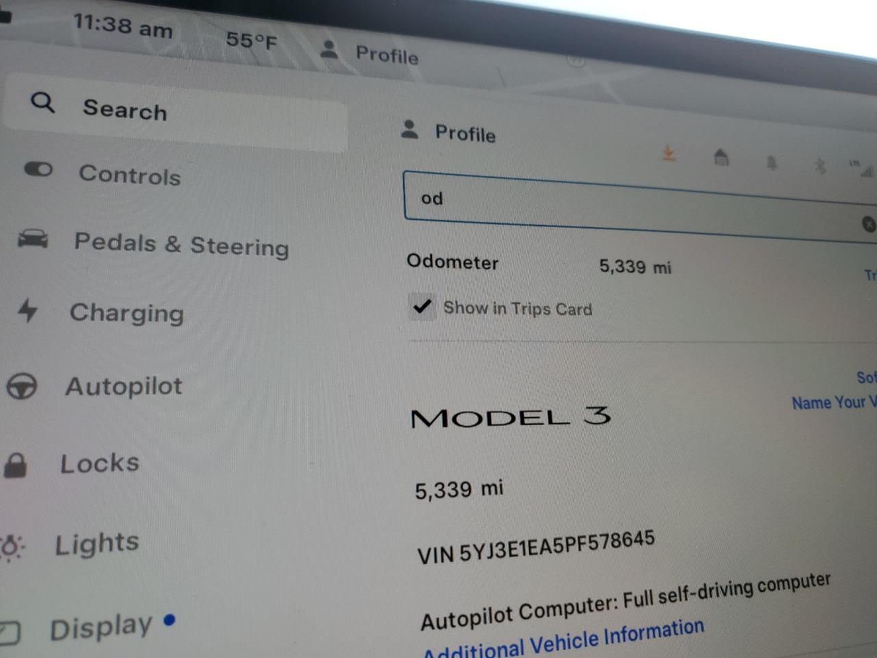 2023 TESLA MODEL 3  VIN:5YJ3E1EA5PF578645