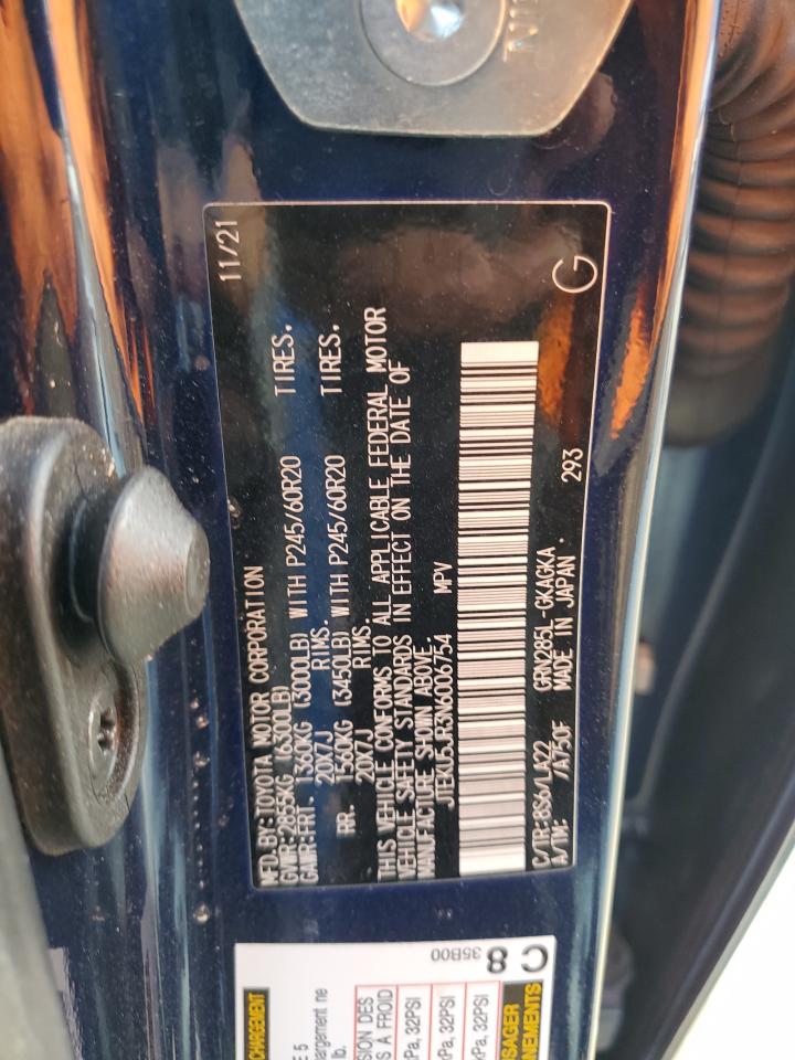 2022 TOYOTA 4RUNNER LIMITED VIN:JTEKU5JR3N6006754