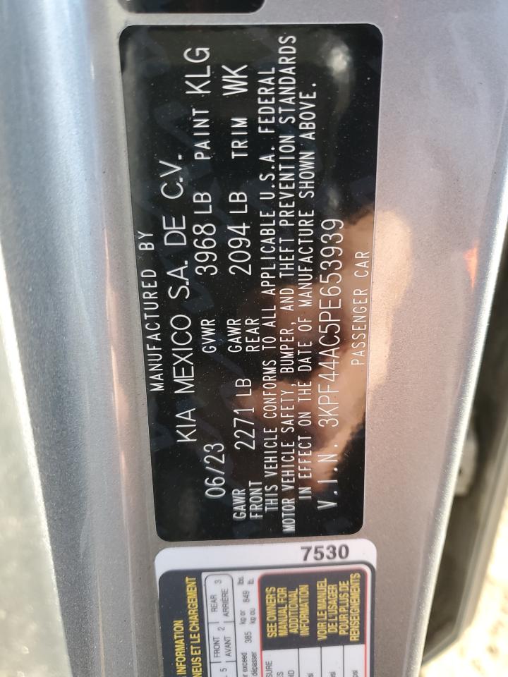 2023 KIA FORTE GT VIN:3KPF44AC5PE653939