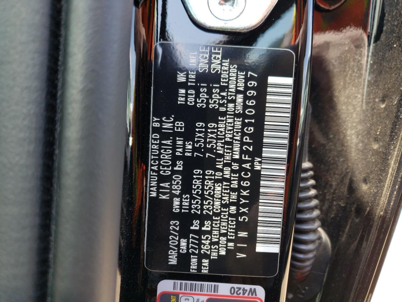 2023 KIA SPORTAGE X LINE VIN:5XYK6CAF2PG106997