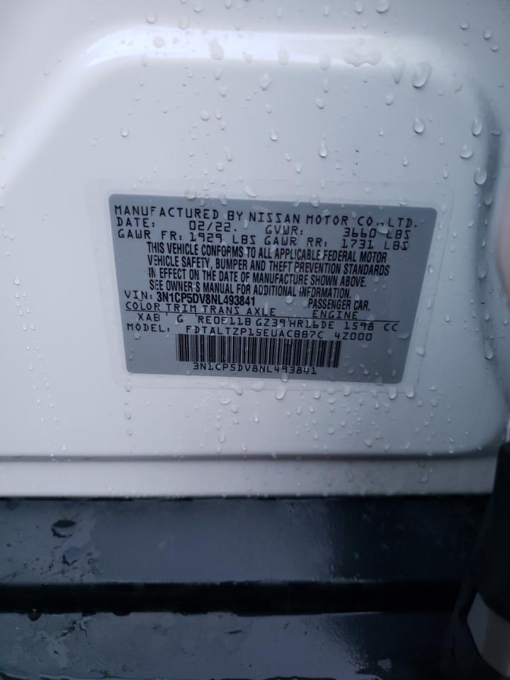 2022 NISSAN KICKS SR VIN:3N1CP5DV8NL493841