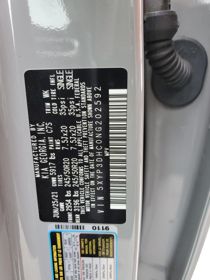 2022 KIA TELLURIDE EX VIN:5XYP3DHC0NG202592