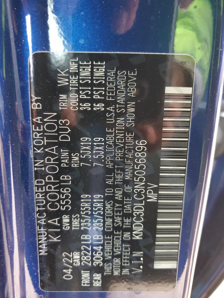 2022 KIA EV6 LIGHT VIN:KNDC3DLC3N5056896