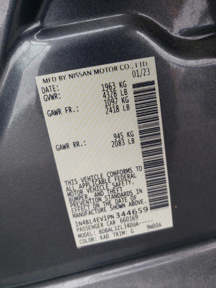 2023 NISSAN ALTIMA SL VIN:1N4BL4EV1PN344659