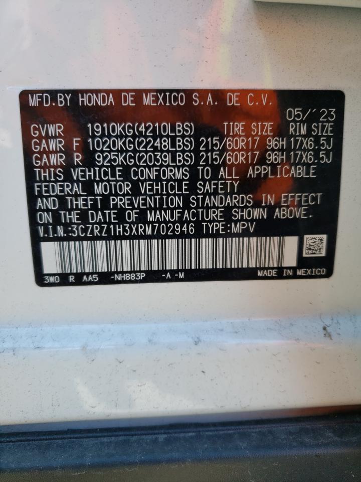 2024 HONDA HR-V LX VIN:3CZRZ1H3XRM702946