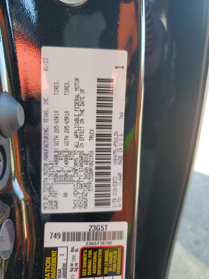 2023 TOYOTA TUNDRA CREWMAX LIMITED VIN:5TFPC5DB0PX021916