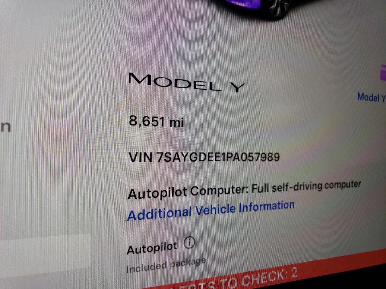 2023 TESLA MODEL Y  VIN:7SAYGDEE1PA057989