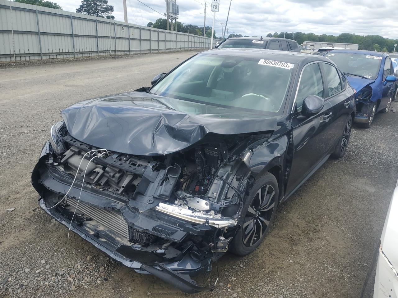 2022 HONDA CIVIC EXL VIN:19XFL1H73NE007936