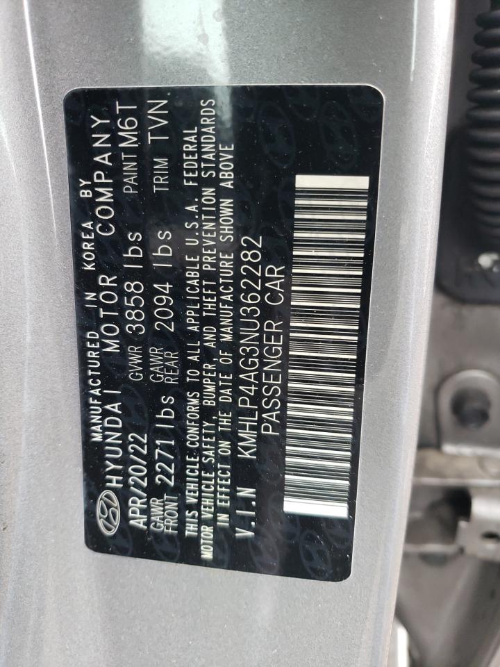 2022 HYUNDAI ELANTRA LIMITED VIN:KMHLP4AG3NU362282