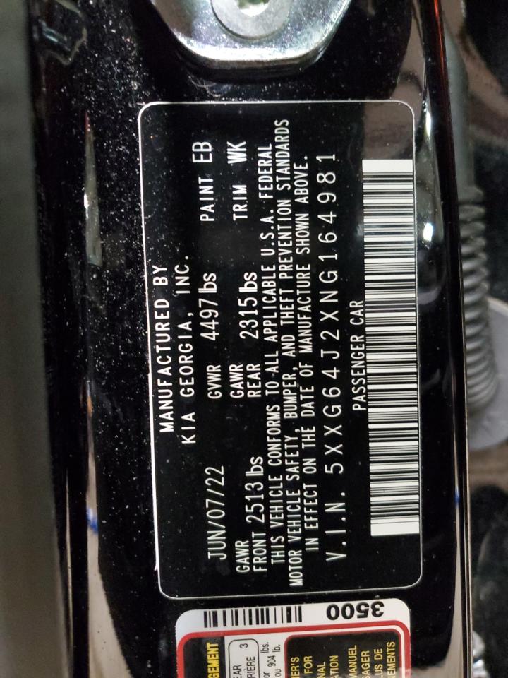 2022 KIA K5 GT LINE VIN:5XXG64J2XNG164981