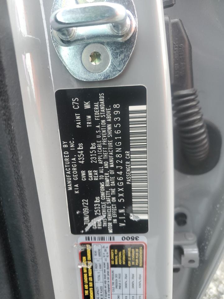 2022 KIA K5 GT LINE VIN:5XXG64J28NG165398