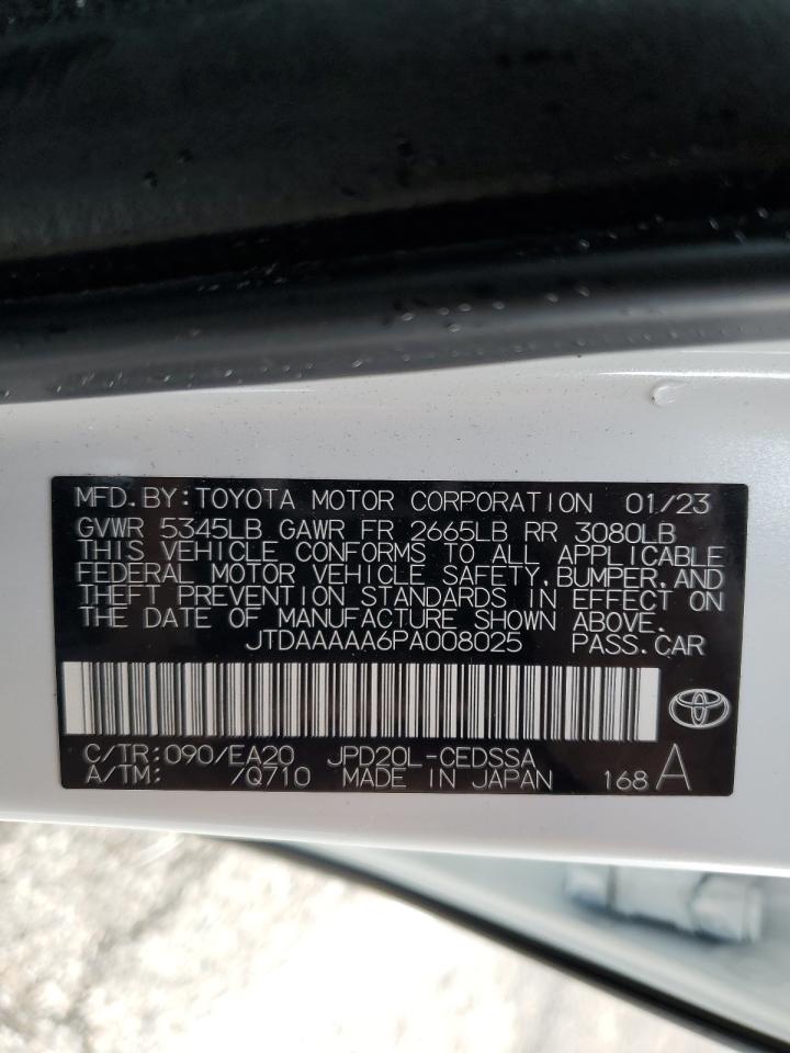 2023 TOYOTA MIRAI XLE VIN:JTDAAAAA6PA008025