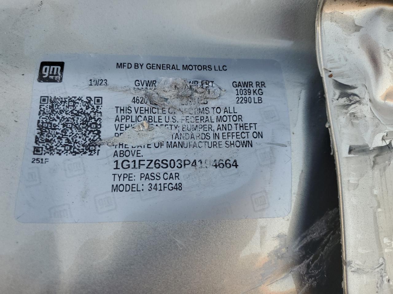 2023 CHEVROLET BOLT EUV PREMIER VIN:1G1FZ6S03P4194664