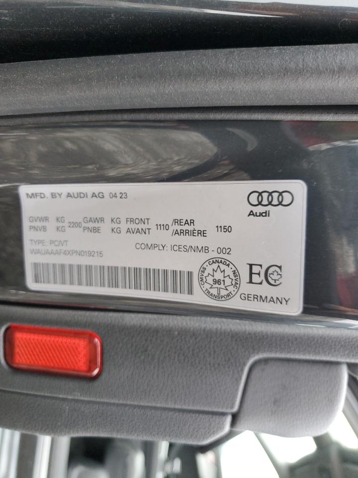 2023 AUDI A4 KOMFORT 45 VIN:WAUAAAF4XPN019215