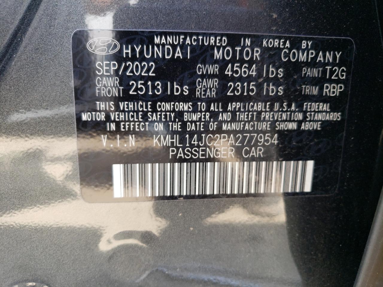 2023 HYUNDAI SONATA N LINE VIN:KMHL14JC2PA277954